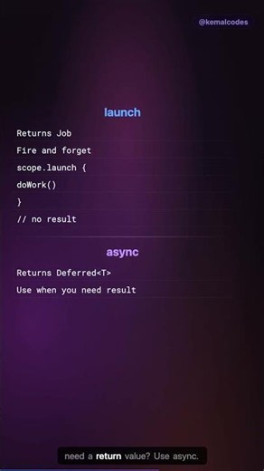 launch vs async — stop confusing them #Kotlin #AndroidDev #Programming