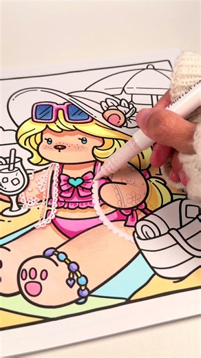🏖 Relaxing Beach Day | Cozy Fashion Coloring Book by Jade Summer