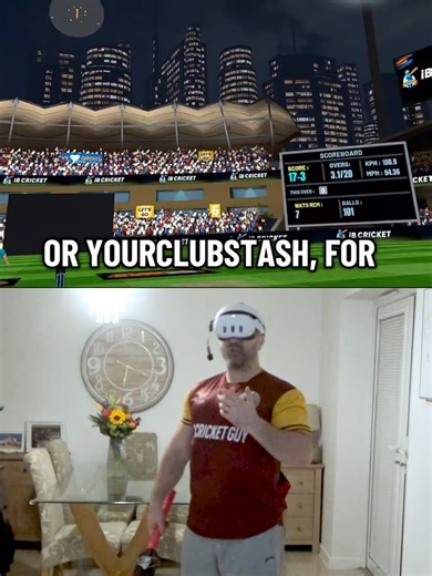 The opening exchanges in Stadium number 4. Playing 20 overs to get onto the high score leaderboard on the 20 over format. Ultra insane bowlers, no batshield on a bouncy wicket. #cricket #metaquest3 #vrgaming