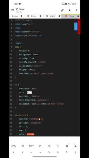Burning Fire Text Animation (Super Eye-Catching 🔥)