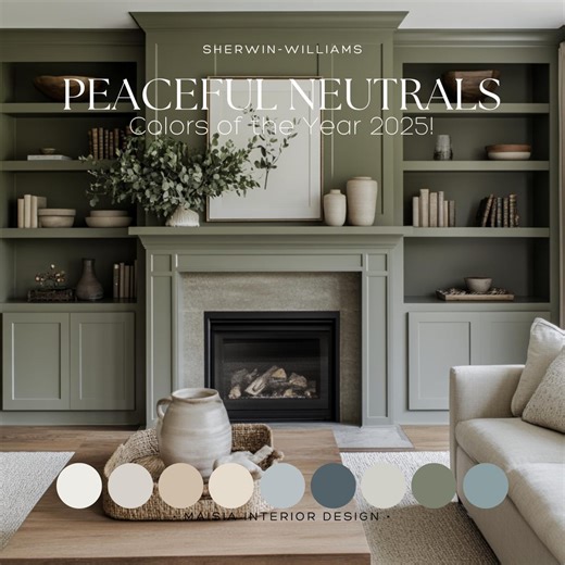 Peaceful Neutral Color Scheme Sherwin Williams Color Palette of the Year 2025 Whole House Paint Palette Modern Rustic Paint Palette for Home - Etsy