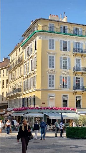I admire the colourful buildings in Nice French Riviera so beautiful to see colour #frenchriviera