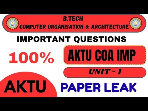 AKTU COA UNIT–1 🔥 Most Important Topics | B.Tech 2nd Year | The Next Engineer