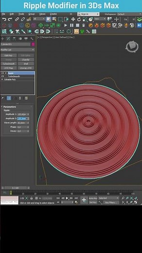 Creating Ripple Effects with 3ds Max: Using the Ripple Modifier on Smooth Surfaces #shorts #3dsmax