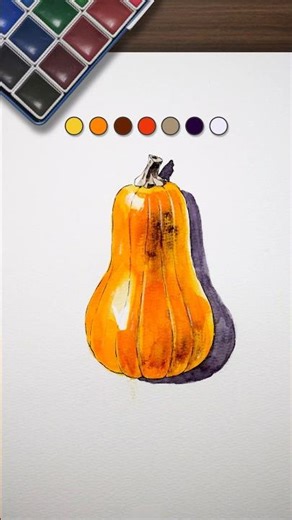 How to Draw Vegetables | Squash in Watercolor