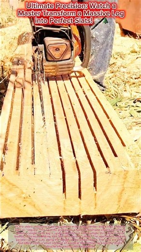 Ultimate Precision: Watch a Master Transform a Massive Log into Perfect Slats! 🪚🌲