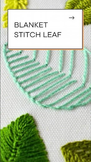 Blanket Stitch Leaf Embroidery Demo #handembroidery