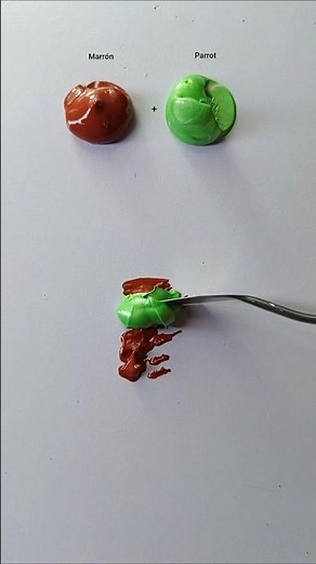 "Brown + Neon Green = Moss Green?! 🎨 Insane Paint Mix"#colormixing #shorts #viral #asmr #fyp