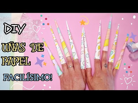 ✨ CÓMO HACER UÑAS DE PAPEL ✨/how to make paper nails 💅 / MANUALIDAD FÁCIL/EASY HANDMADE /