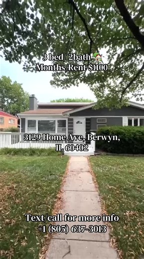 3BR 2BA Apartment Available $1100/month All utilities included Pet friendly 📍 3129 Home Ave, Berwyn, IL 60402 DM to schedule a tour or call/text:  1 (805) 637-3013 #berwyn #houseforrent #fyp #lowincome #creatorsearchinsights