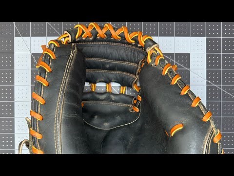 Relacing a Rawlings heart of the hide catchers mitt.