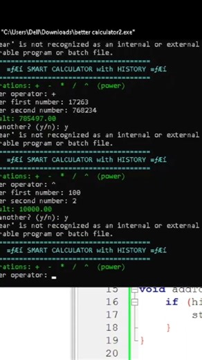 🔥🔥🔥 Smart C Calculator Project | Handles Errors Like a Pro! 💻 #shorts #cprogramming