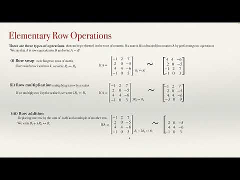 Elementary row operations and matrices
