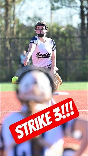 🥎 NASTY Pitch for Strike 3 🤯#softball #Shorts #fyp