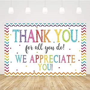 5x3ft Thank You for All You Do Backdrop Congratulations Graduates Background Be Thankful to The Teacher Doctor Staff We Appreciate You CNA Week Decoration Banner Prom Photography Party Supplies
