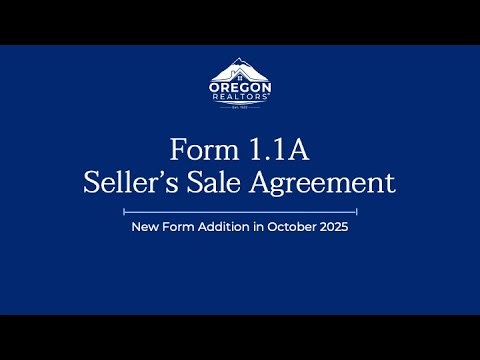 1.1A Seller’s Sale Agreement | Oregon REALTORS® Forms