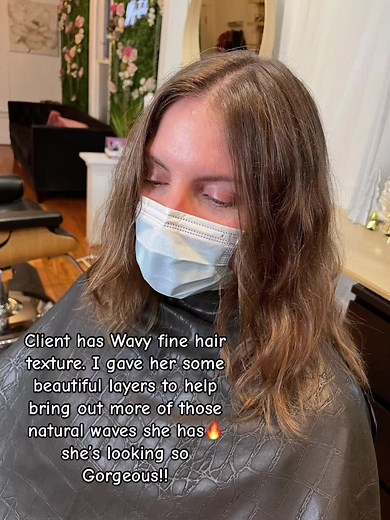 Layered Wavy Haircut for Fine Hair Textures