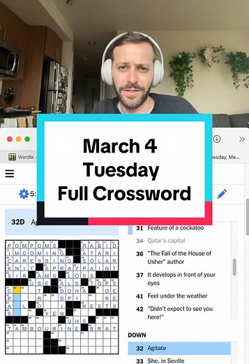 March 4 Tuesday Full Crossword Puzzle Solutions