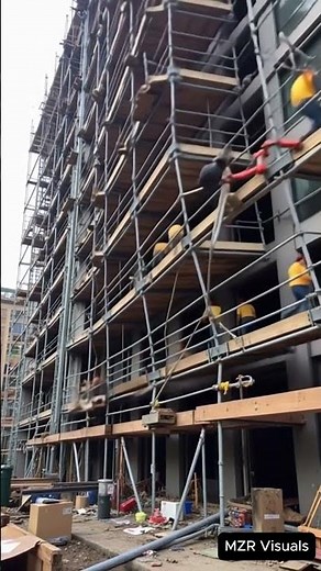 Scaffolding Collapse on Building Site! Safety Failure! #construction #siteaccident #danger #fail