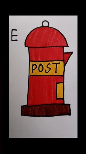 how to draw post box step by step || postbox kaise banaye || # art #drawing #shorts #postbox