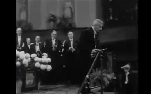 William Faulkner accepts the 1949 Nobel Prize for Literature