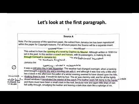 Language Paper 1 - Question 3: Walkthrough of Jamaica Inn answer