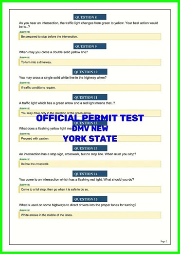 OFFICIAL PERMIT TEST DMV NEW YORK STATE video