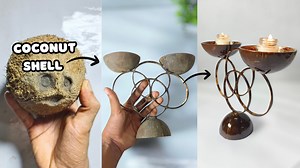 37K views · 607 reactions |  DIY Coconut Shell Candle Stand | Easy...