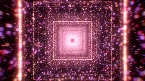 Pink background. Motion.Geometric shapes build a corridor and move inside the pink bright path.