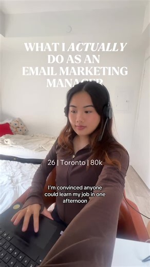 Jane 🦧 on Instagram: "what my day looks like as an Email Marketing Manager working from home making $80k/yr or like $40/hr To be clear, I’m a channel* manager, not a people manager. As in I own everything related to email. I don’t have anyone reporting to me. I’ve been at this company since the beginning of the year, I’ve been in email marketing for like 4 years, and marketing overall for like 6 #marketingjob #careeradvice #jobsearchtips #corporatelife #workfromhome"