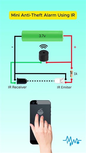 Anti-Theft Alarm Using IR Emitter & Receiver #Shorts