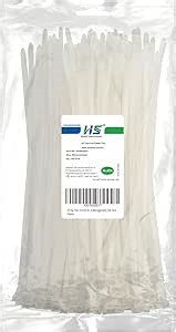 HS Zip Ties 10 Inch White 50 LBS Nylon Medium Clear Cable Ties Straps Strong for Bike/Car/Cord Management,100 Pack