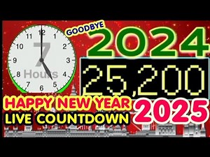 Live Countdown 7 Hours (Happy New Year 2025)💥🎇 From 17.00 to midnight with music Remix BBC News 2024