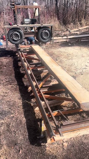 My homemade bandsaw mill. #saskatchewan #sawmill #bandsaw #diy #selfsufficient #lumber #hardwork #fabrication