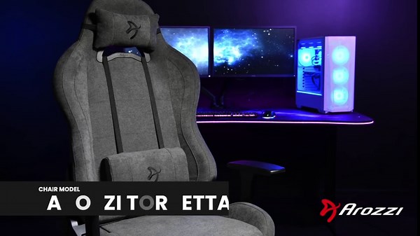 Arozzi Torretta Gaming Chair - Soft Fabric Ergonomic Gaming Chairs for Adults Adjustable Backrest with Neck & Lumbar Pillows - Swedish Design Home Office Setup Professional Computer Chairs, Blue