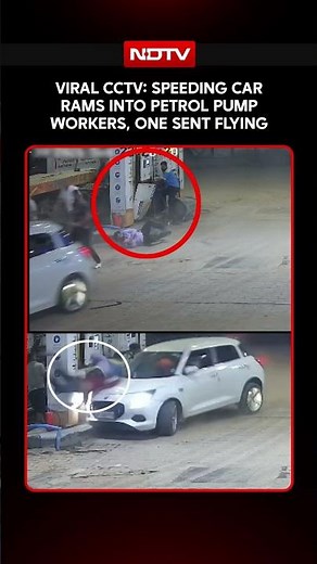 Viral CCTV: Speeding Car Rams Into Petrol Pump Workers, One Sent Flying | Delhi News