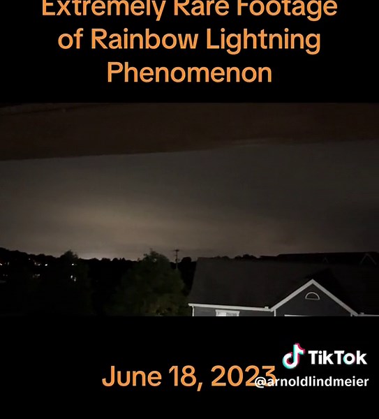 I caught this extremely rare Rainbow Lightning 🌈 Phenomenon on camera. What do you think? Sadly this is where the video ends as the severe 100 MPH winds, heavy Rain and intense Lightning strikes. #storm #fyp #foryou #foryourpage #fypviral #oklahoma #lightning #supercell #tornado #crazyweather #youtuber #follow #nature #rainbowlightning #share
