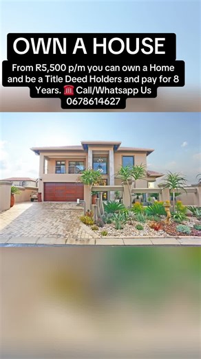NO BOND NO 20 YEARS AND NO INTEREST. FROM LAND, HOUSE PLAN TO BUILDING From R5,500 p/m you can own a Home and be a Title Deed Holders and pay for 8 Years. ☎️ Call/Whatsapp Us 0678614627
