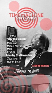 🎃 HALLOWEEN WEEKEND – The Real Underground of Ibiza Este fin de semana en Esbirra Ibiza Dos noches seguidas, dos rituales underground. 🗓 Viernes 31 de octubre – desde las 22:00 TIMEMACHINE – Halloween Edition Line-up: Malambo · Matan Klevan · Melo · Brunno 🗓 Sábado 1 de noviembre – desde las 22:00 After Halloween – TIMEMACHINE Extended Line-up: Ruben Sølar · Jabi Niño 📍 Esbirra – Es Canar 💿 100% Vinyl | Underground Vibes 🍸 Fair-priced drinks | 🅿️ Free parking 🚫 No Fucking VIP 👉 Dance, c
