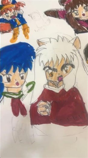 #inuyasha #anime #drawing all of the main characters
