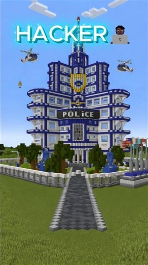 Minecraft TNT POLICE STATION HOUSE BUILD CHALLENGE - NOOB vs PRO vs HACKER😱