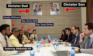 Maine State politicians Jill Duson, Mana Abdi and Deqa Dhalac visited authoritarian dictatorship of Azerbaijan on an official visit and no one will tell us why. These “justice warriors” also can’t tell us who paid for it, but financials revealed this Azerbaijan dictatorship paid for them and staffers to be wined and dined in May 2024. | Anna Astvatsaturian Turcotte