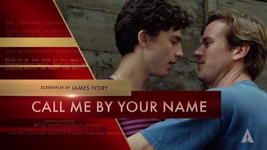 Chadwick Boseman and Margot Robbie present James Ivory with the Oscar® for Adapted Screenplay for "Call Me by Your Name" at the 90th Oscars® in 2018. | The Academy