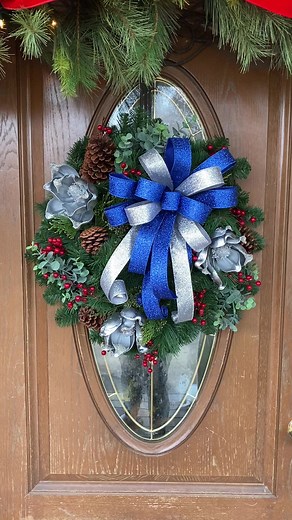 5.1K views · 173 reactions | Blue and silver winter pine wreath we made ❄️ | Wreaths of Joy | Facebook