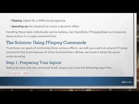 How to Use Flip, Concat, and Speed Up Multiple Videos with FFmpeg