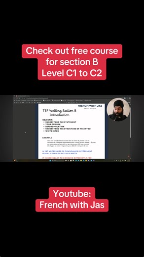 TEF Writing Section B Free Course for C1 to C2