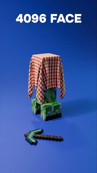 Minecraft Cloth Simulation from 1 Face to 4096 Faces