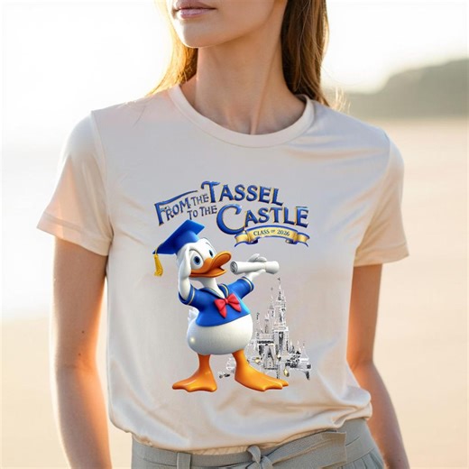 Donald Duck Graduation Shirt, Class of 2026 Tee, Disney Senior Shirt, Castle Theme Graduation Outfit, Cartoon Grad Tee - Etsy