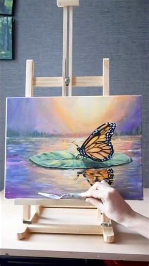 Easy Butterfly Painting 🦋 Acrylic Tutorial #shorts
