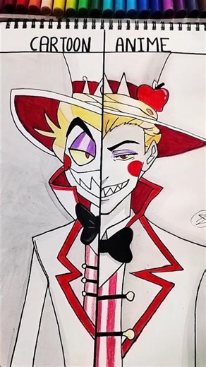 #lucifer drawing// Anime vs cartoon #hasbinhotel ❤️✨